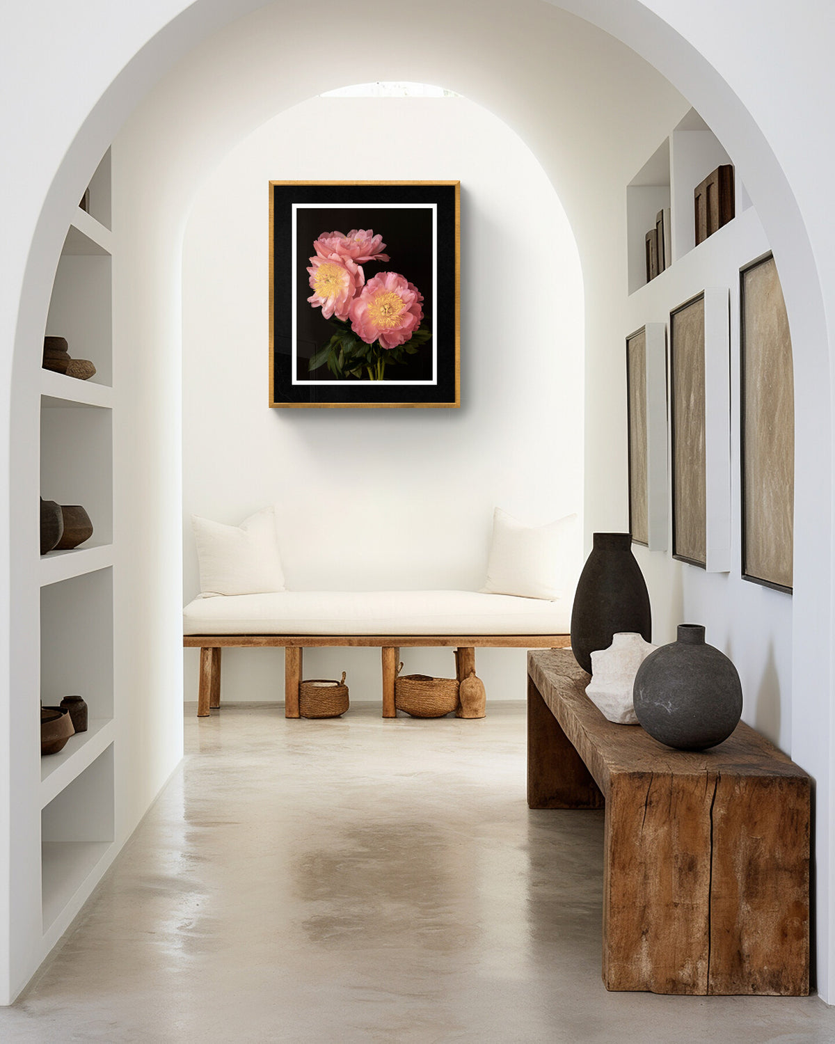 3 Pink Peonies Bouquet – Floral Art Print