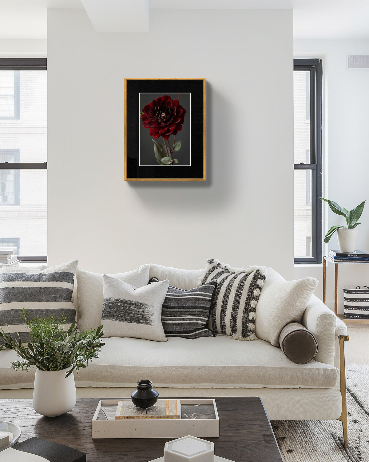 Dahlia Flower Botanical Art Print Floral Wall Decor