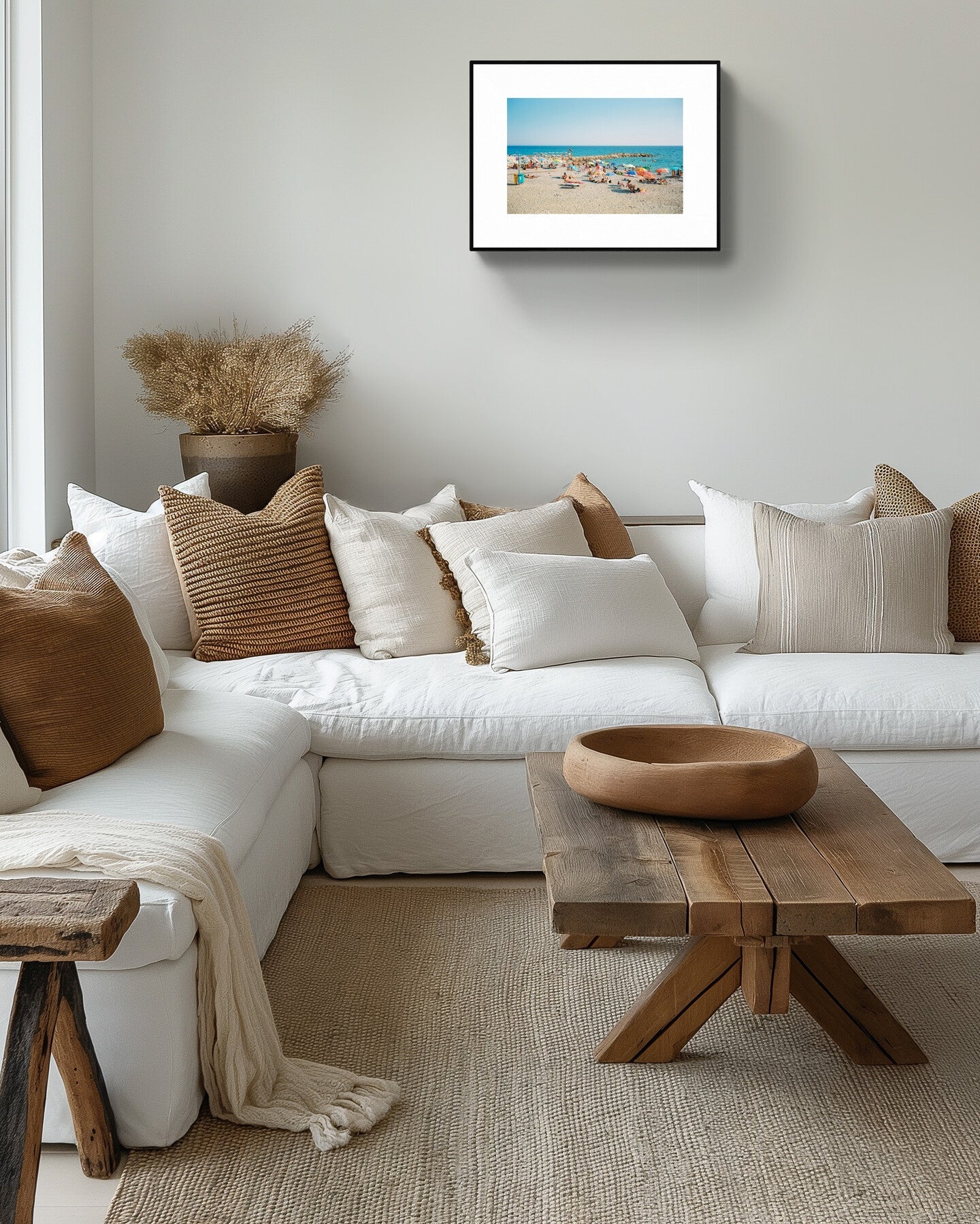 Italian Riviera Beach Wall Art - 'A Day at the Beach', Eco-Friendly wall art, giclée print
