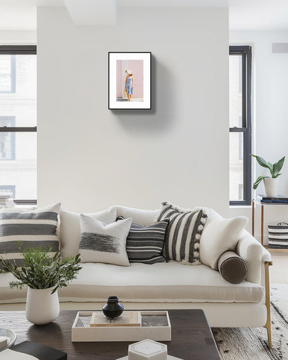 Modern Boho Wall Art: Feminine Art Print, 'The London Girl Waiting Rue Paradis Art Prints