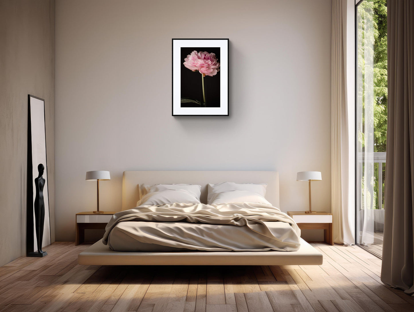 Peony Flower Art Print, Flower head wall art, floral home decor