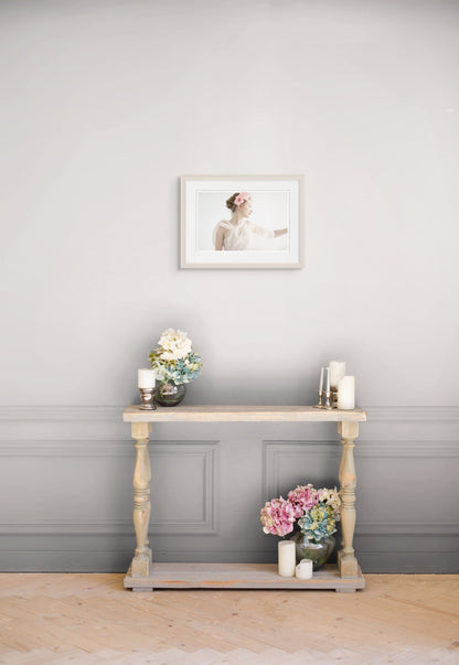 The diaphane Flower Girl presented on the wall 12x18 inches