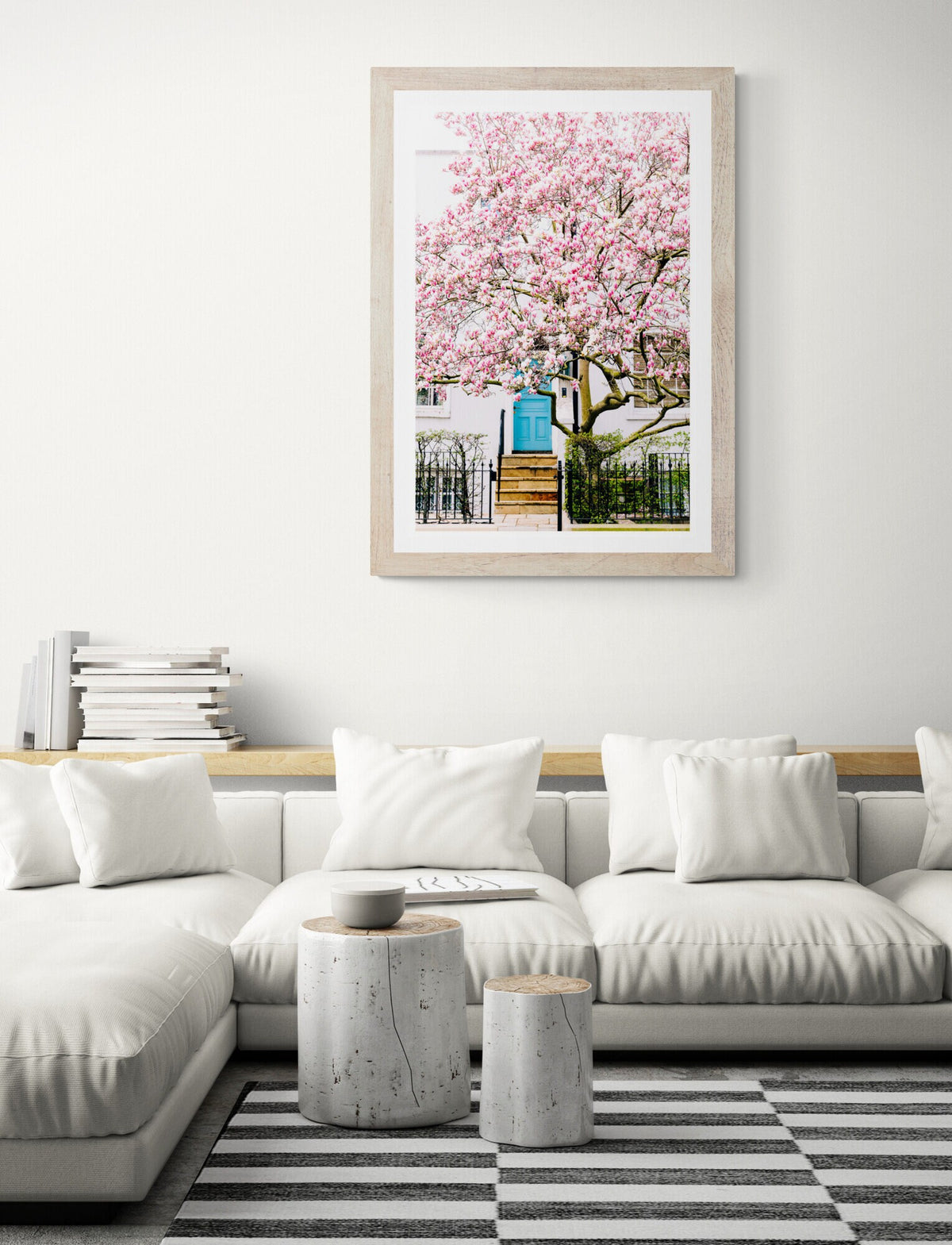 Pink Blossom Tree, Streets of London Photography Unframed Print, Magnolia Tree Blossom, London Wall Art, Floral Wall Decor Pastel Room Decor