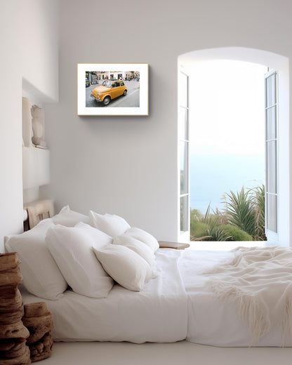 Rome Fiat Cinquecento analogue photography print| Vintage Car Wall Art Poster