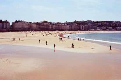 La Concha Beach Art Print, Analogue Fine art photography, Spain travel photo, Beach wall art