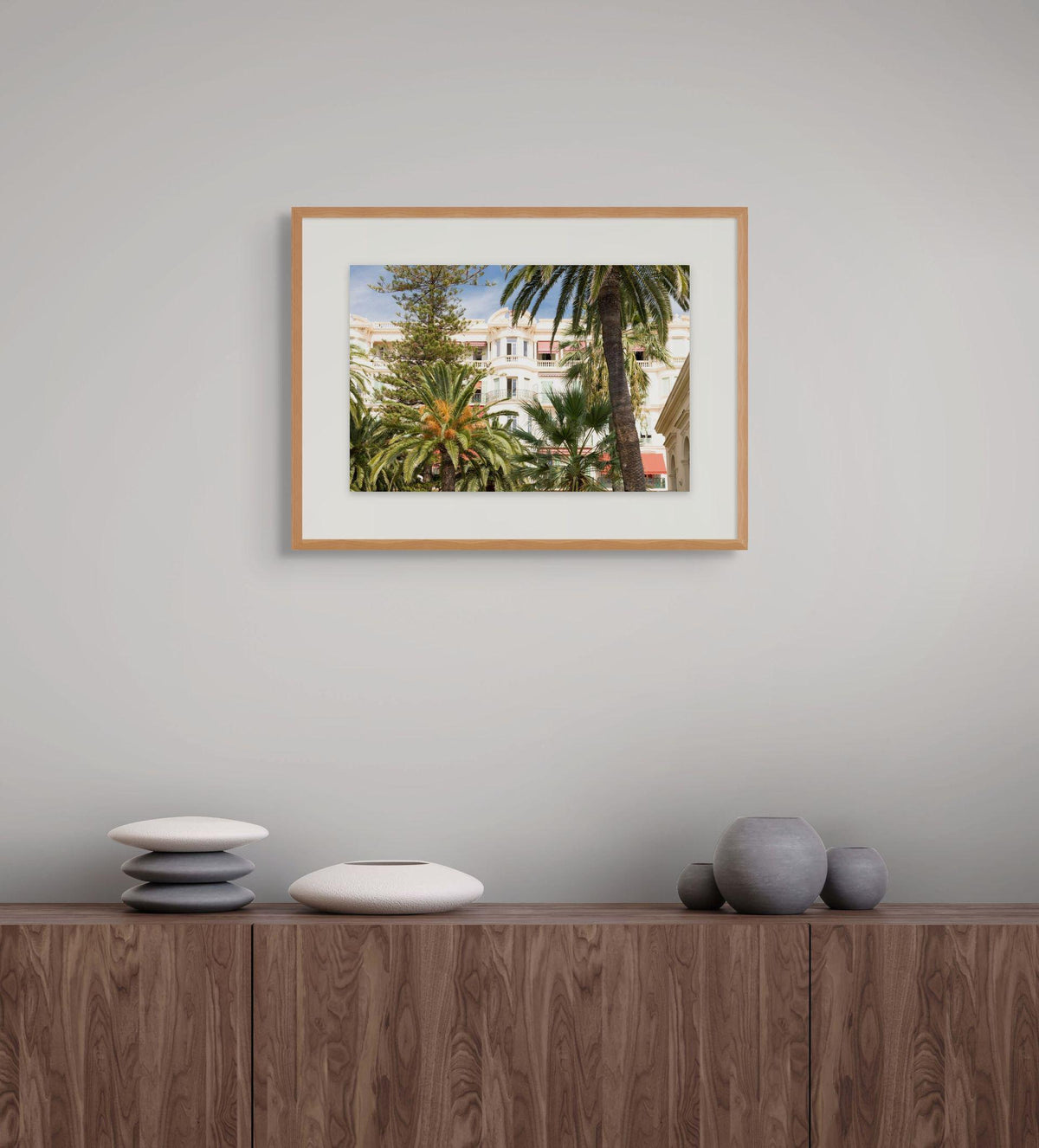 Belle époque building print, french riviera architecture, palm trees, travel photo wall art