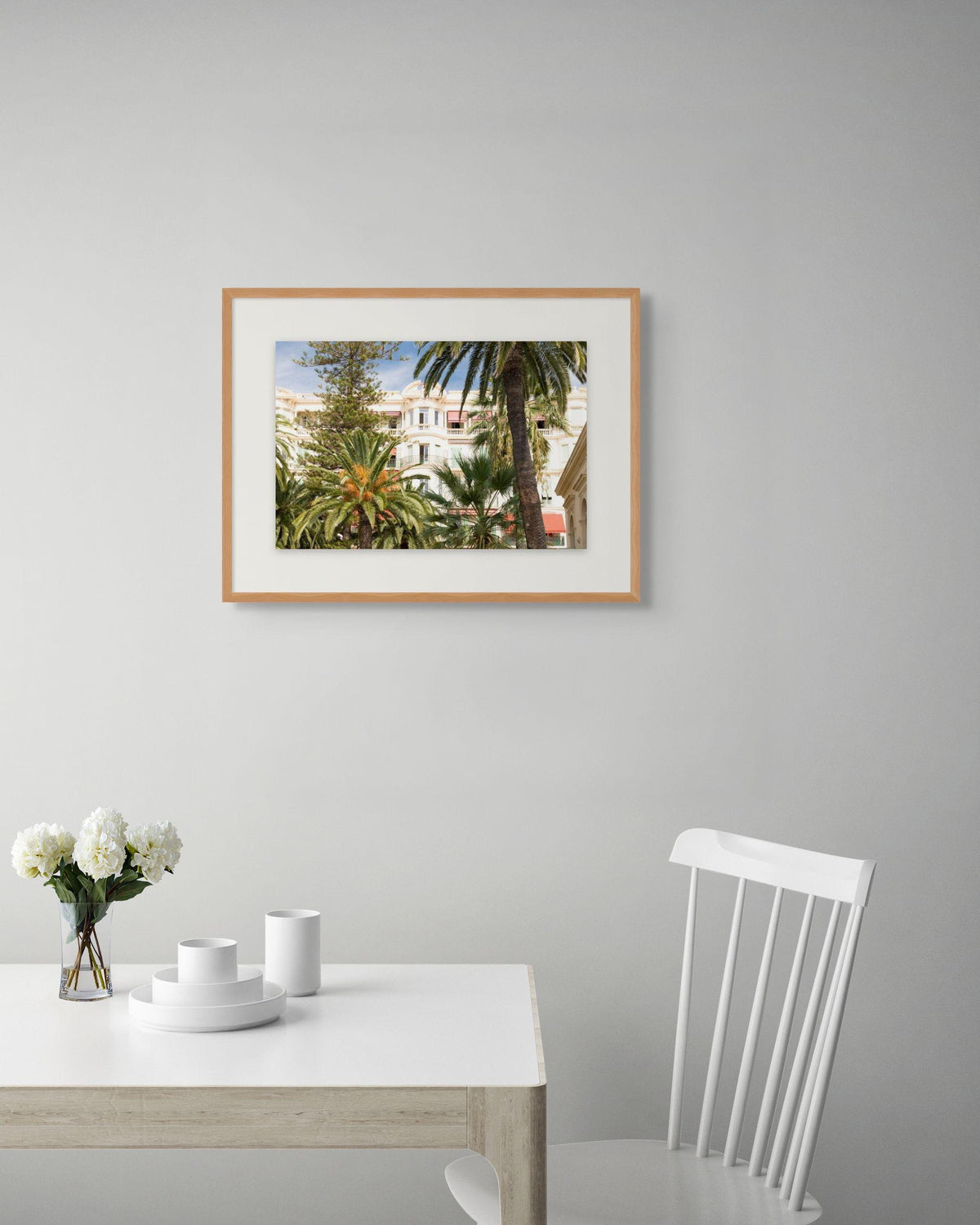 Belle époque building print, french riviera architecture, palm trees, travel photo wall art