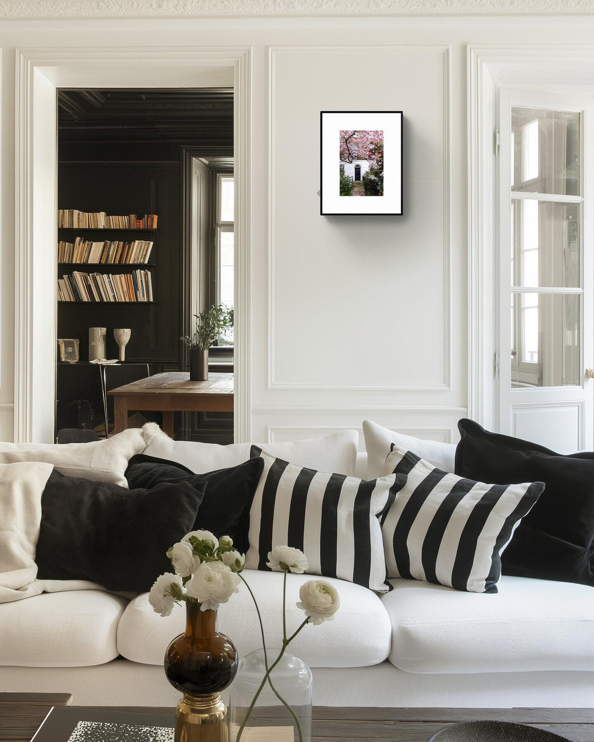 London fine art photography pink magnolia tree blossom spring home decor wall print