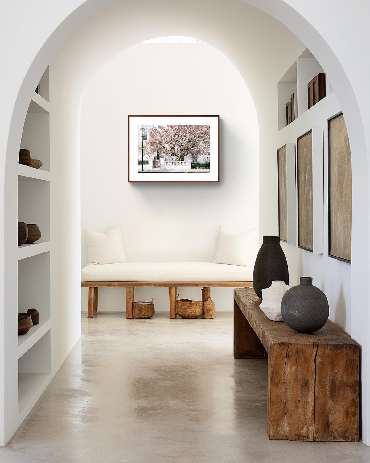 London Art Print, Pink Magnolia Blossom in Notting Hill, Spring Photography Wall Art
