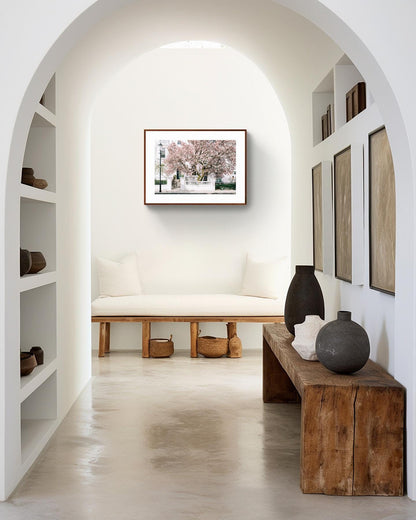 London Art Print, Pink Magnolia Blossom in Notting Hill, Spring Photography Wall Art