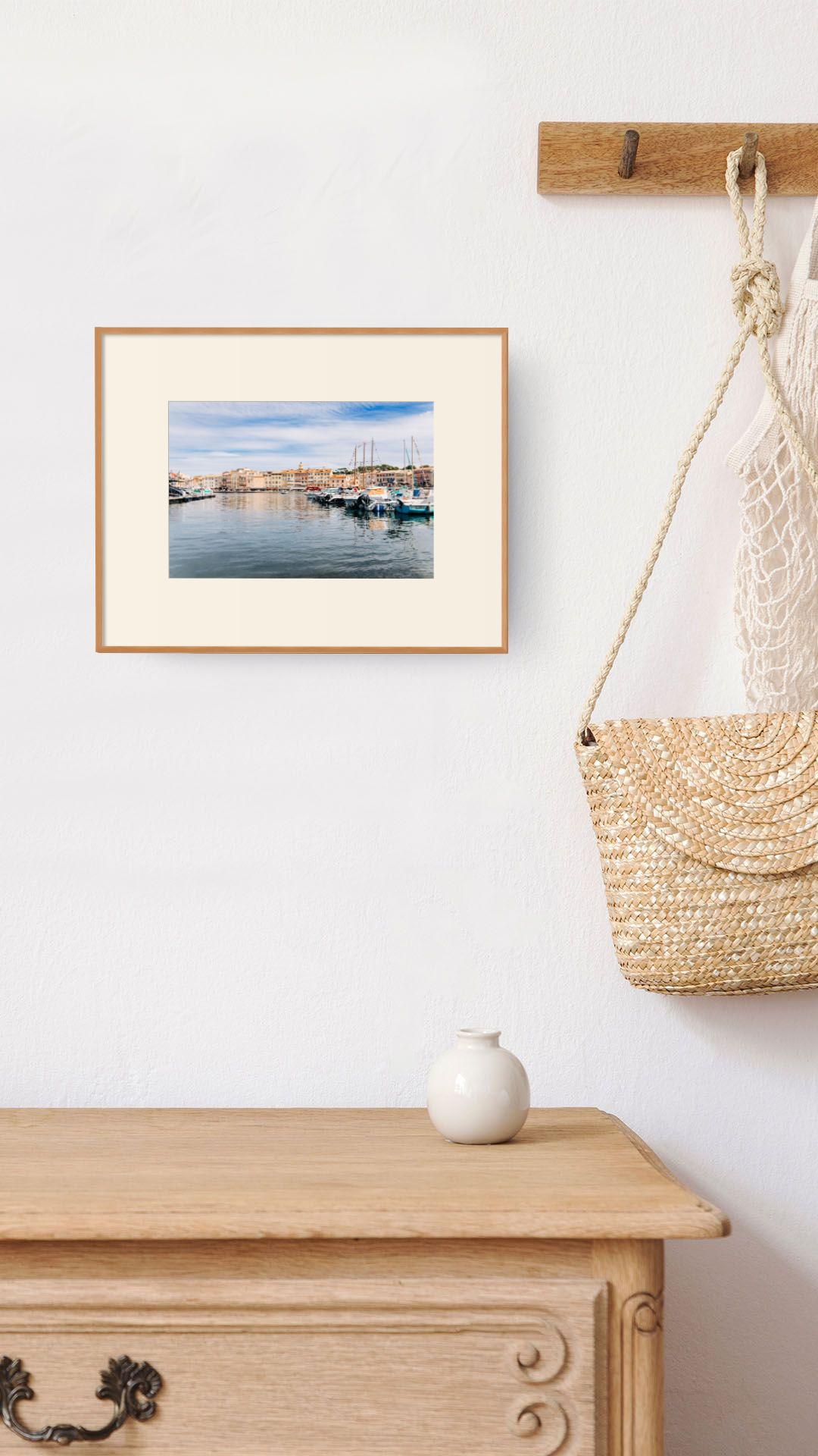 St Tropez Print | Coastal Wall Art of Old Port in French Riviera