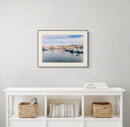 St Tropez Print | Coastal Wall Art of Old Port in French Riviera