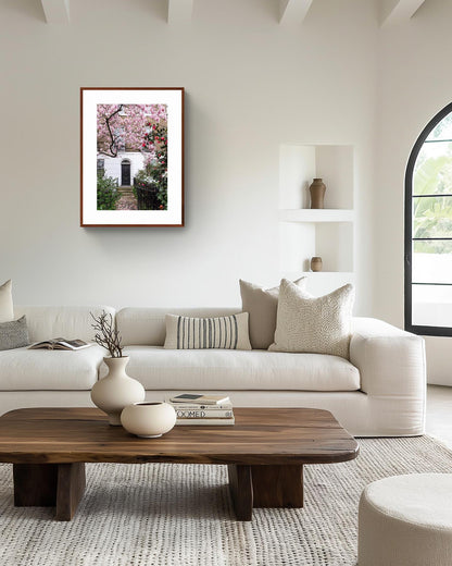 London fine art photography pink magnolia tree blossom spring home decor wall print
