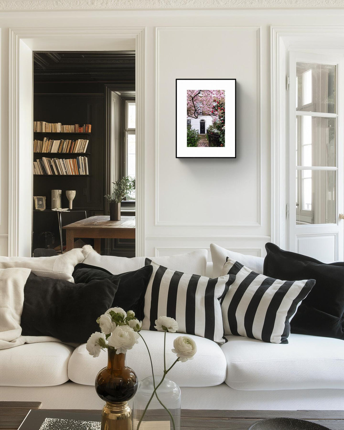 London fine art photography pink magnolia tree blossom spring home decor wall print