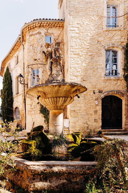 Fine Art Photography of Saignon Village Fountain, Provence Architecture Print