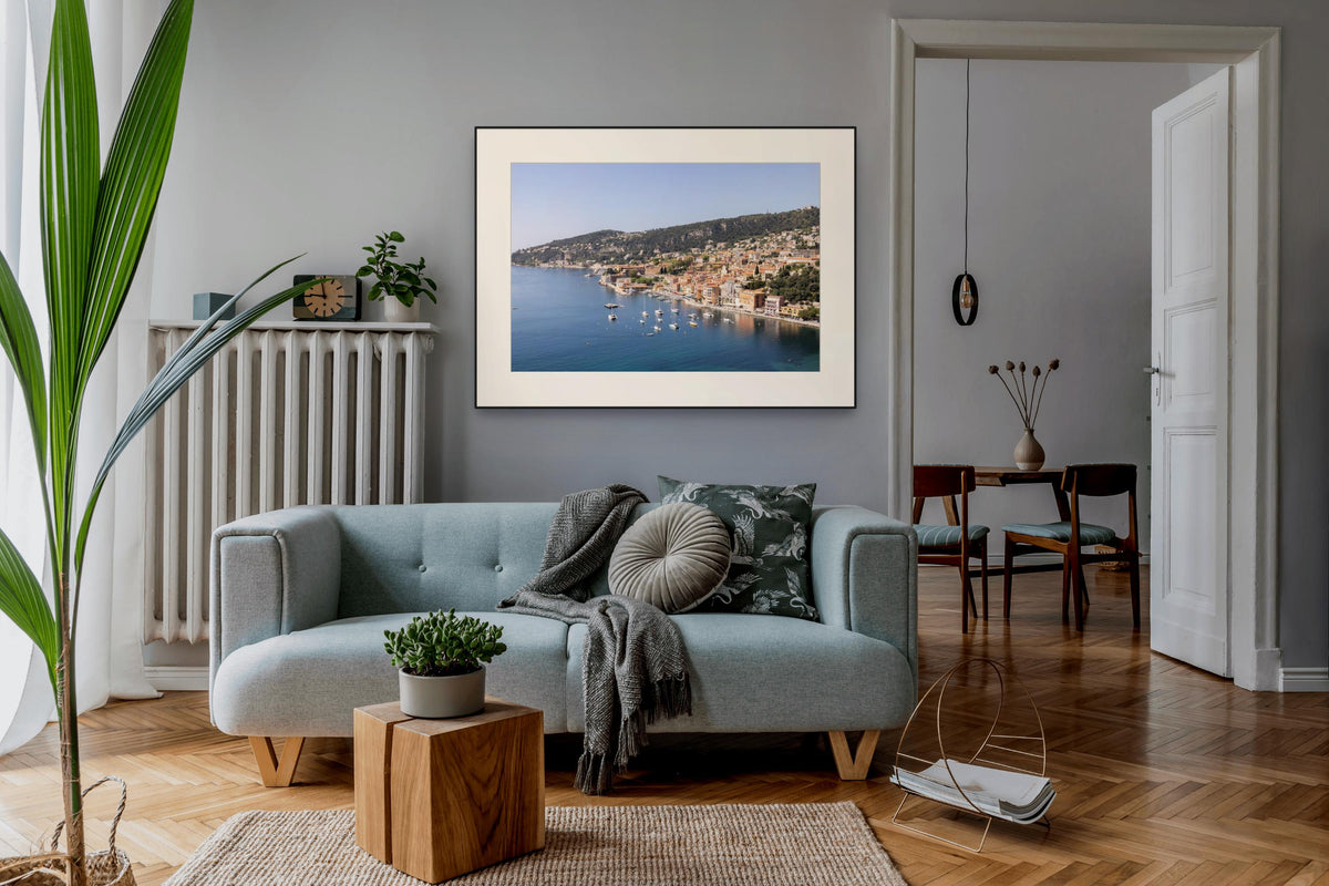 French Riviera Print of Villefranche-sur-Mer, Coastal Photography Wall Art