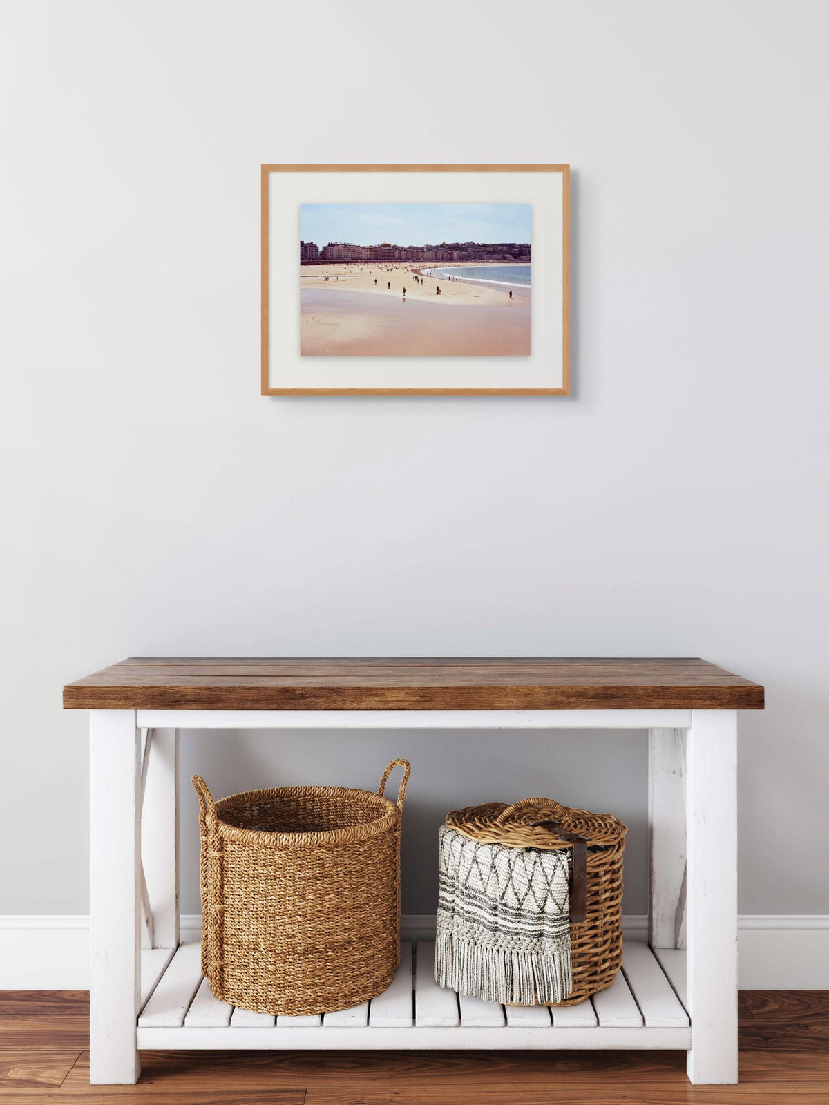La Concha Beach Art Print, Analogue Fine art photography, Spain travel photo, Beach wall art