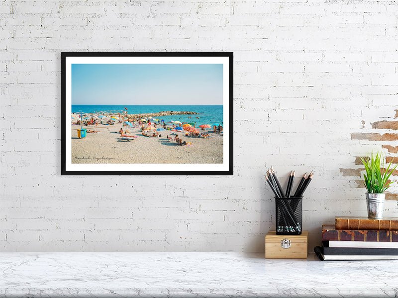 Italian Riviera Beach Wall Art, A Day At the Beach Rue Paradis Art Prints