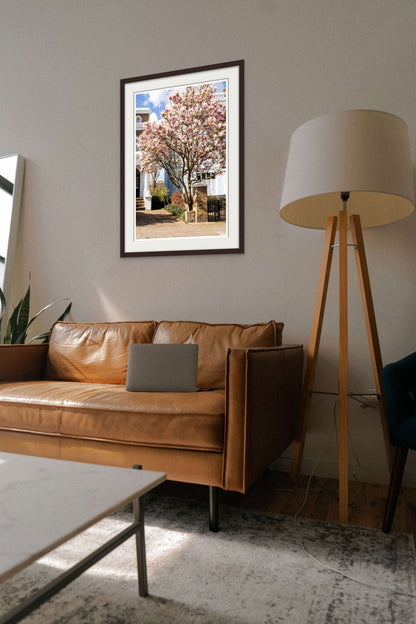 London Blossom Art Print - Pink Magnolia Tree Wall Art Rue Paradis Art Prints