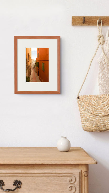 Fine Art Photography of a street in the town of Menton, French Riiviera wall art,  Architecture Print (