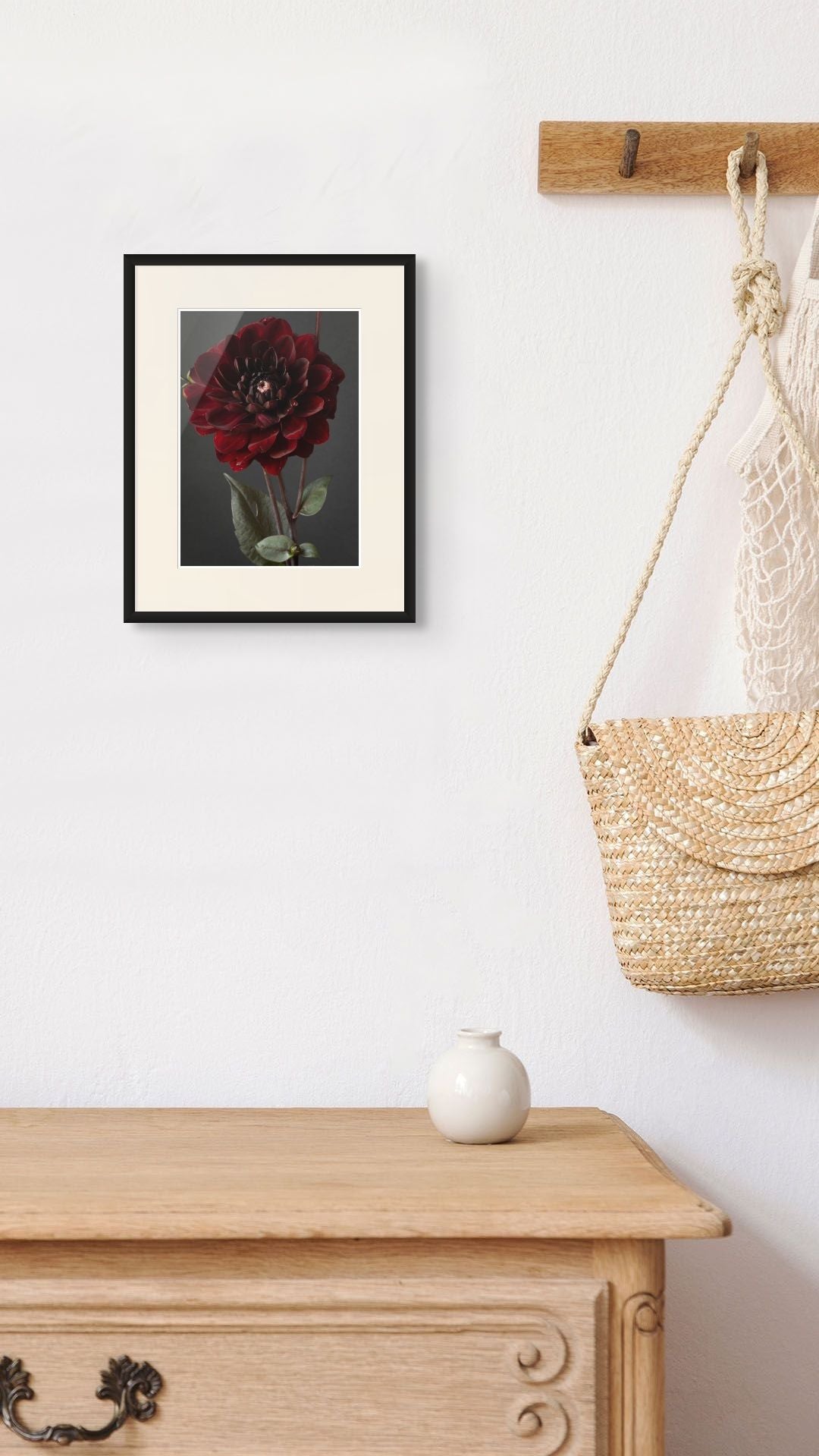 Dahlia Flower Botanical Art Print Floral Wall Decor