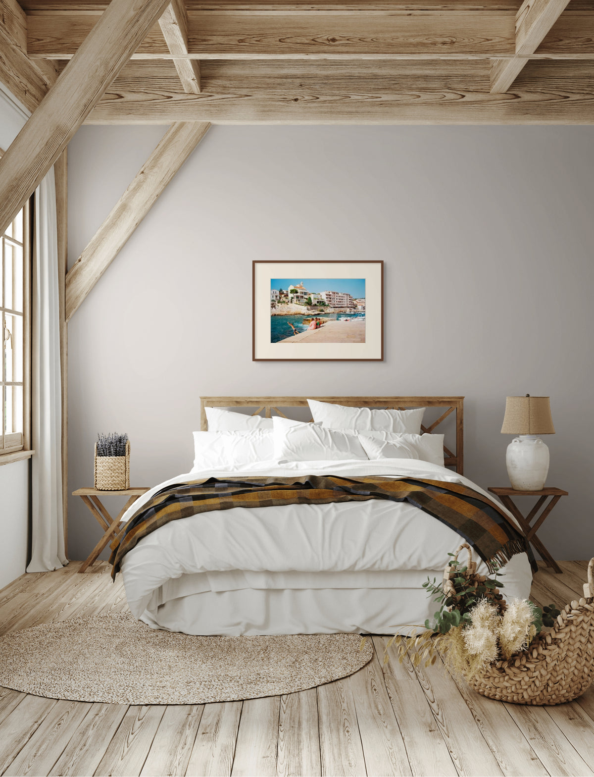 Girls chatting next to sea in Cassis, France