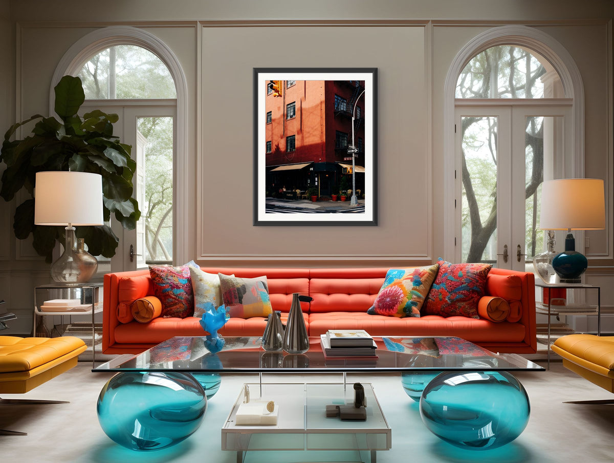 Greenwich Village Wall Art, New York Fine Art Photography, Terracotta Building Print, NYC Print for Living Room, Home Office, Gallery Wall